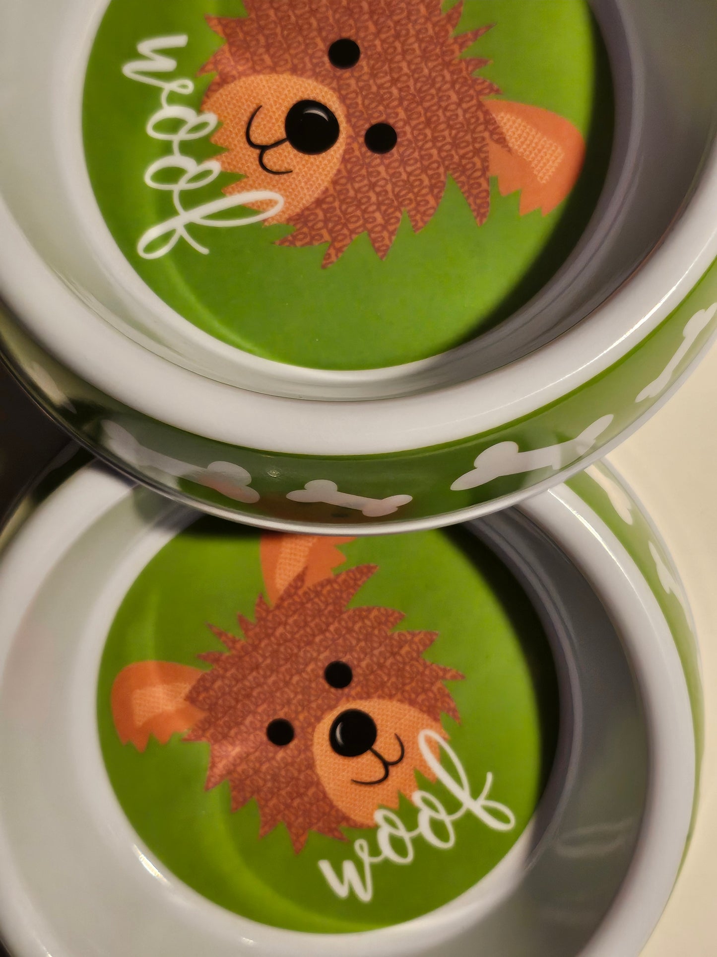 Medium dog pet feeding and watering bowls. Very cute
